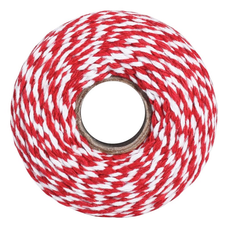 Vivifying Red and White Twine  656 Feet 2mm Cotton Bakers Twine String for Gift Wrapping  Baking  Butchers  DIY Crafts  Tying Cake and Pastry Boxes - Image 3
